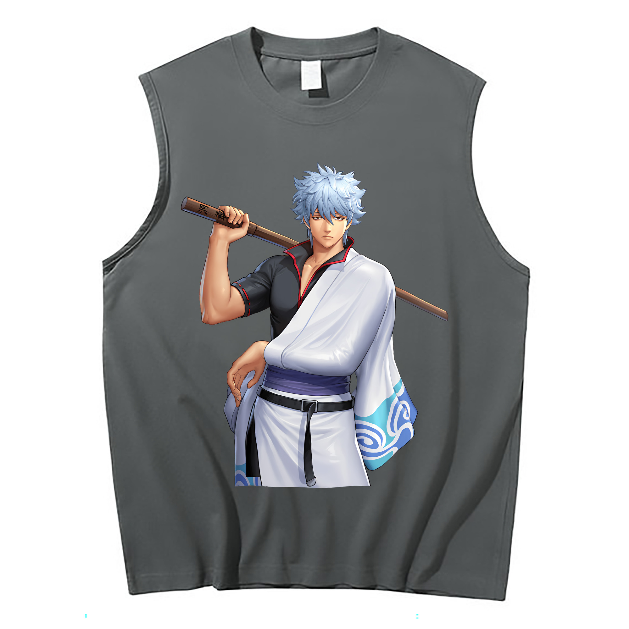 （画像用） ぎんたま 坂田銀時（さかたぎんとき） 神楽 志村新八（しむら しんぱち） GINTAMA Sakata Gintoki Kagura Shimura Shinpachi コットン100％タンクトップ（フロントプリント）